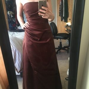 Strapless Brown Formal Dress